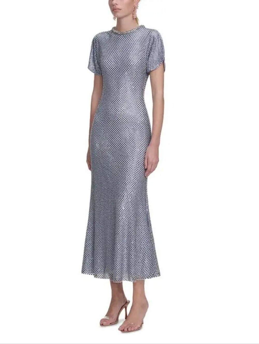 Self-Portraitrhinestone mesh midi dress Size O